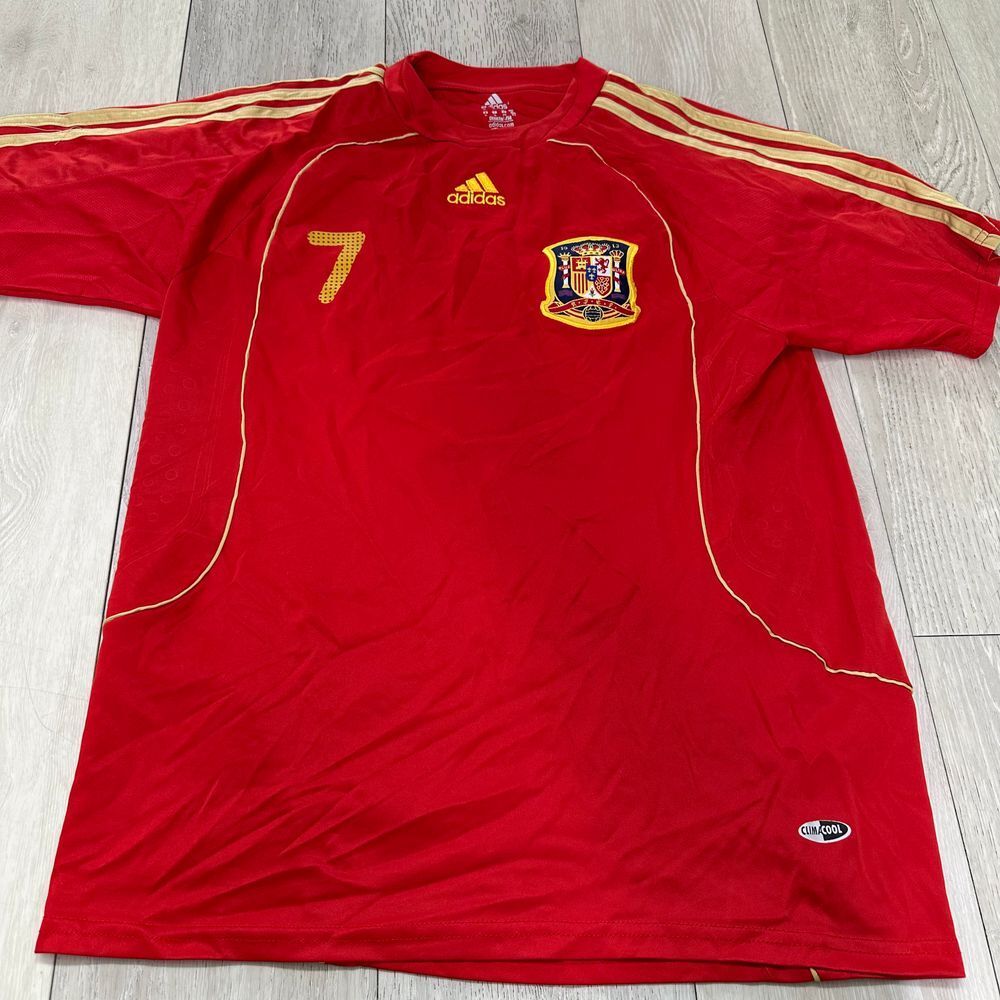 David Villa 7 Spain National team home jersey‎ 2008 UEFA EURO tournament xl